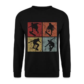 Skateboard Skateboarder Skater Skate Skateing - Sweat-shirt Unisexe - noir - Devant - Alina (178cm) & Michal (187cm)