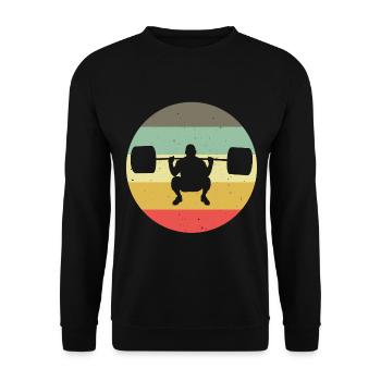 Bodybuilding Bodybuilder GYM Fitnessstudio Retro - Unisex Pullover - Schwarz - Vorne - Alina (178cm) & Michal (187cm)