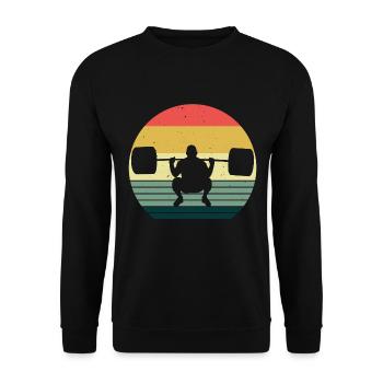 Bodybuilding Bodybuilder GYM Fitnessstudio Retro - Unisex Pullover - Schwarz - Vorne - Alina (178cm) & Michal (187cm)