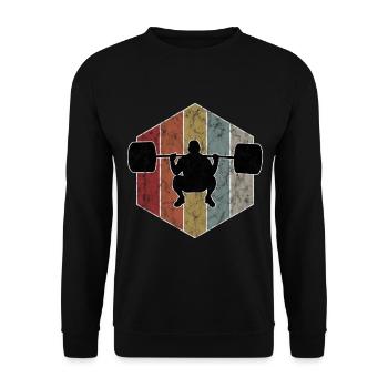 Musculation Bodybuilder GYM Fitnessstudio Retro - Sweat-shirt Unisexe - noir - Devant - Alina (178cm) & Michal (187cm)