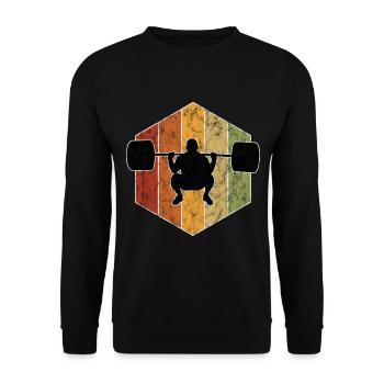 Musculation Bodybuilder GYM Fitnessstudio Retro - Sweat-shirt Unisexe - noir - Devant - Alina (178cm) & Michal (187cm)