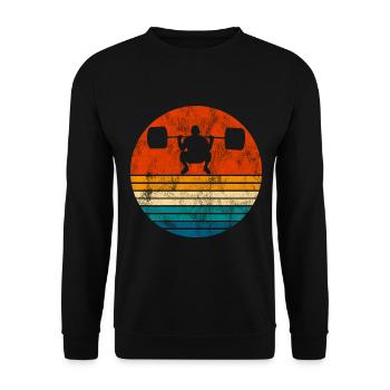 Bodybuilding Bodybuilder GYM Fitnessstudio Retro - Unisex Pullover - Schwarz - Vorne - Alina (178cm) & Michal (187cm)