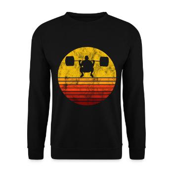 Bodybuilding Bodybuilder GYM Fitnessstudio Retro - Unisex Pullover - Schwarz - Vorne - Alina (178cm) & Michal (187cm)