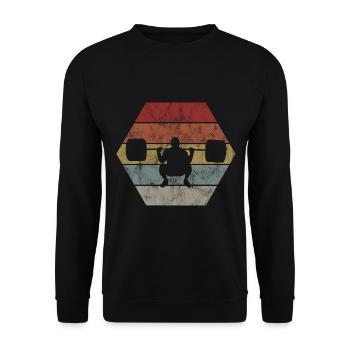 Musculation Bodybuilder GYM Fitnessstudio Retro - Sweat-shirt Unisexe - noir - Devant - Alina (178cm) & Michal (187cm)
