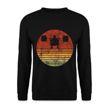 Bodybuilding Bodybuilder GYM Fitnessstudio Retro - Unisex Pullover - Schwarz - Vorne - Alina (178cm) & Michal (187cm)