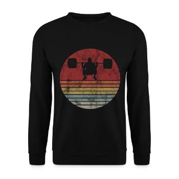 Bodybuilding Bodybuilder GYM Fitnessstudio Retro - Unisex Pullover - Schwarz - Vorne - Alina (178cm) & Michal (187cm)