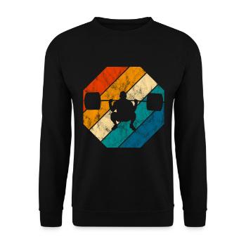 Bodybuilding Bodybuilder GYM Fitnessstudio Retro - Unisex Pullover - Schwarz - Vorne - Alina (178cm) & Michal (187cm)