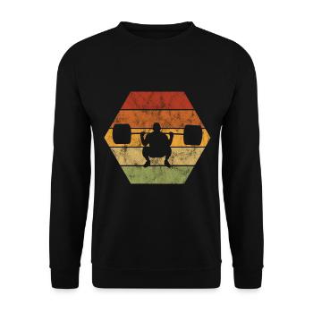 Bodybuilding Bodybuilder GYM Fitnessstudio Retro - Unisex Pullover - Schwarz - Vorne - Alina (178cm) & Michal (187cm)