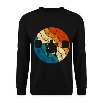 Bodybuilding Bodybuilder GYM Fitnessstudio Retro - Unisex Pullover - Schwarz - Vorne - Alina (178cm) & Michal (187cm)