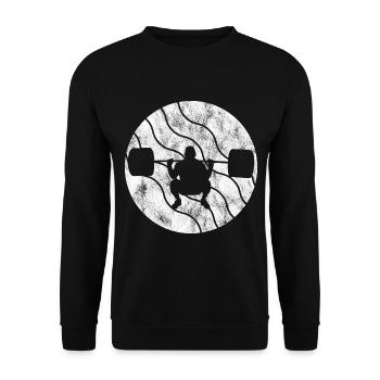 Bodybuilding Bodybuilder GYM Fitnessstudio Retro - Unisex Sweatshirt - black - Front - Alina (178cm) & Michal (187cm)