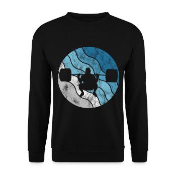 Musculation Bodybuilder GYM Fitnessstudio Retro - Sweat-shirt Unisexe - noir - Devant - Alina (178cm) & Michal (187cm)