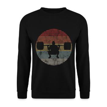 Musculation Bodybuilder GYM Fitnessstudio Retro - Sweat-shirt Unisexe - noir - Devant - Alina (178cm) & Michal (187cm)