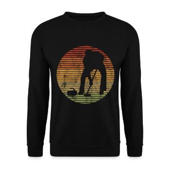 Curling sur glace Curling Retro Cadeau - Sweat-shirt Unisexe - noir - Devant - Alina (178cm) & Michal (187cm)