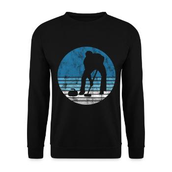 Curling sur glace Curling Retro Cadeau - Sweat-shirt Unisexe - noir - Devant - Alina (178cm) & Michal (187cm)