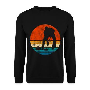 Curling sur glace Curling Retro Cadeau - Sweat-shirt Unisexe - noir - Devant - Alina (178cm) & Michal (187cm)