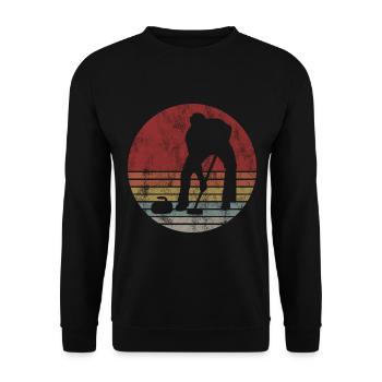 Curling sur glace Curling Retro Cadeau - Sweat-shirt Unisexe - noir - Devant - Alina (178cm) & Michal (187cm)
