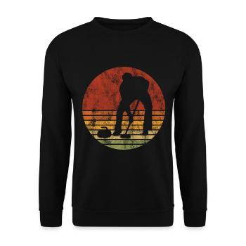 Curling sur glace Curling Retro Cadeau - Sweat-shirt Unisexe - noir - Devant - Alina (178cm) & Michal (187cm)