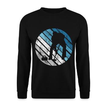 Curling sur glace Curling Retro Cadeau - Sweat-shirt Unisexe - noir - Devant - Alina (178cm) & Michal (187cm)