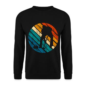 Curling sur glace Curling Retro Cadeau - Sweat-shirt Unisexe - noir - Devant - Alina (178cm) & Michal (187cm)