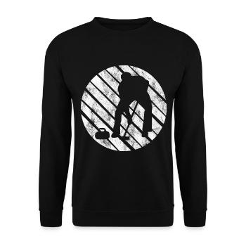 Curling sur glace Curling Retro Cadeau - Sweat-shirt Unisexe - noir - Devant - Alina (178cm) & Michal (187cm)