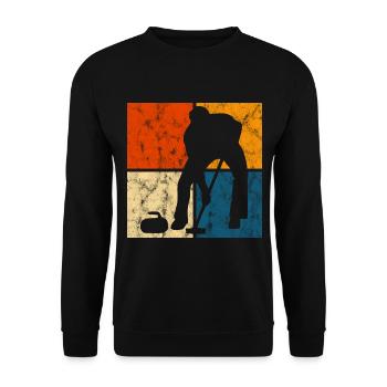 Curling sur glace Curling Retro Cadeau - Sweat-shirt Unisexe - noir - Devant - Alina (178cm) & Michal (187cm)