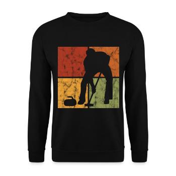 Curling sur glace Curling Retro Cadeau - Sweat-shirt Unisexe - noir - Devant - Alina (178cm) & Michal (187cm)