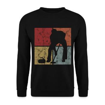 Curling sur glace Curling Retro Cadeau - Sweat-shirt Unisexe - noir - Devant - Alina (178cm) & Michal (187cm)