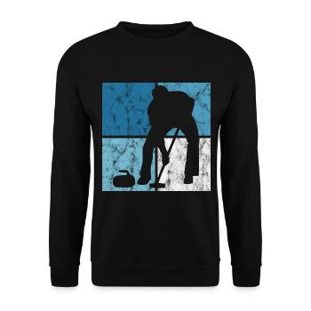 Curling sur glace Curling Retro Cadeau - Sweat-shirt Unisexe - noir - Devant - Alina (178cm) & Michal (187cm)