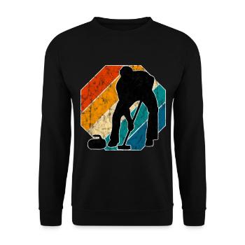 Curling sur glace Curling Retro Cadeau - Sweat-shirt Unisexe - noir - Devant - Alina (178cm) & Michal (187cm)