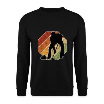 Curling sur glace Curling Retro Cadeau - Sweat-shirt Unisexe - noir - Devant - Alina (178cm) & Michal (187cm)