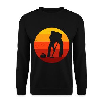 Curling sur glace Curling Retro Cadeau - Sweat-shirt Unisexe - noir - Devant - Alina (178cm) & Michal (187cm)