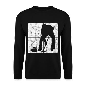 Curling sur glace Curling Retro Cadeau - Sweat-shirt Unisexe - noir - Devant - Alina (178cm) & Michal (187cm)