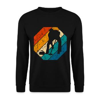 Curling sur glace Curling Retro Cadeau - Sweat-shirt Unisexe - noir - Devant - Alina (178cm) & Michal (187cm)