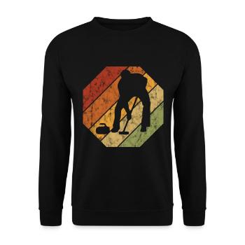 Curling sur glace Curling Retro Cadeau - Sweat-shirt Unisexe - noir - Devant - Alina (178cm) & Michal (187cm)