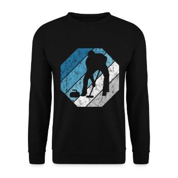 Curling sur glace Curling Retro Cadeau - Sweat-shirt Unisexe - noir - Devant - Alina (178cm) & Michal (187cm)