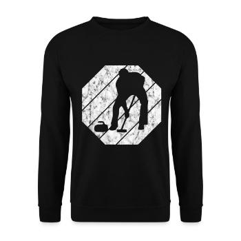 Curling sur glace Curling Retro Cadeau - Sweat-shirt Unisexe - noir - Devant - Alina (178cm) & Michal (187cm)