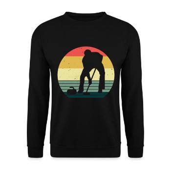 Curling sur glace Curling Retro Cadeau - Sweat-shirt Unisexe - noir - Devant - Alina (178cm) & Michal (187cm)