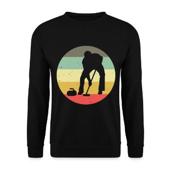 Curling sur glace Curling Retro Cadeau - Sweat-shirt Unisexe - noir - Devant - Alina (178cm) & Michal (187cm)