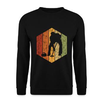 Curling sur glace Curling Retro Cadeau - Sweat-shirt Unisexe - noir - Devant - Alina (178cm) & Michal (187cm)