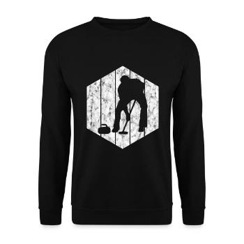 Curling sur glace Curling Retro Cadeau - Sweat-shirt Unisexe - noir - Devant - Alina (178cm) & Michal (187cm)