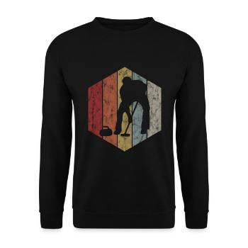 Curling sur glace Curling Retro Cadeau - Sweat-shirt Unisexe - noir - Devant - Alina (178cm) & Michal (187cm)