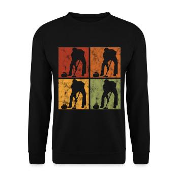 Curling sur glace Curling Retro Cadeau - Sweat-shirt Unisexe - noir - Devant - Alina (178cm) & Michal (187cm)