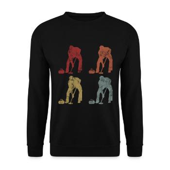 Curling sur glace Curling Retro Cadeau - Sweat-shirt Unisexe - noir - Devant - Alina (178cm) & Michal (187cm)