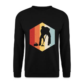 Curling sur glace Curling Retro Cadeau - Sweat-shirt Unisexe - noir - Devant - Alina (178cm) & Michal (187cm)