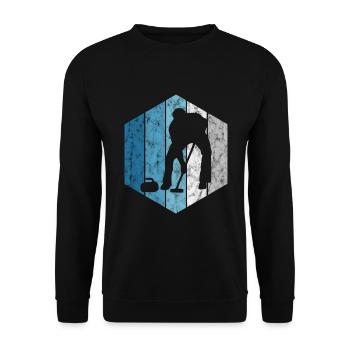 Curling sur glace Curling Retro Cadeau - Sweat-shirt Unisexe - noir - Devant - Alina (178cm) & Michal (187cm)