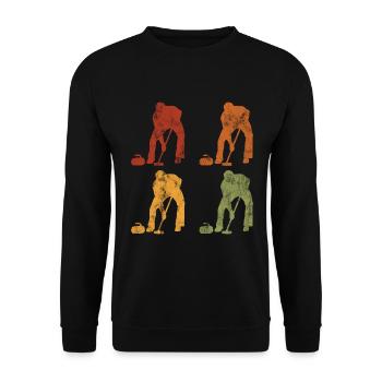 Curling sur glace Curling Retro Cadeau - Sweat-shirt Unisexe - noir - Devant - Alina (178cm) & Michal (187cm)