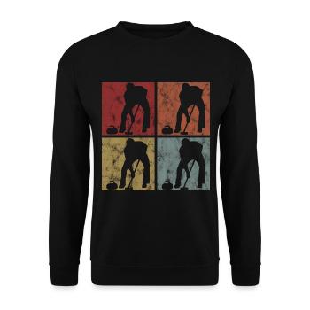 Curling sur glace Curling Retro Cadeau - Sweat-shirt Unisexe - noir - Devant - Alina (178cm) & Michal (187cm)
