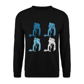 Curling sur glace Curling Retro Cadeau - Sweat-shirt Unisexe - noir - Devant - Alina (178cm) & Michal (187cm)