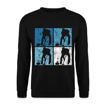 Curling sur glace Curling Retro Cadeau - Sweat-shirt Unisexe - noir - Devant - Alina (178cm) & Michal (187cm)