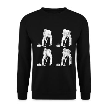 Curling sur glace Curling Retro Cadeau - Sweat-shirt Unisexe - noir - Devant - Alina (178cm) & Michal (187cm)